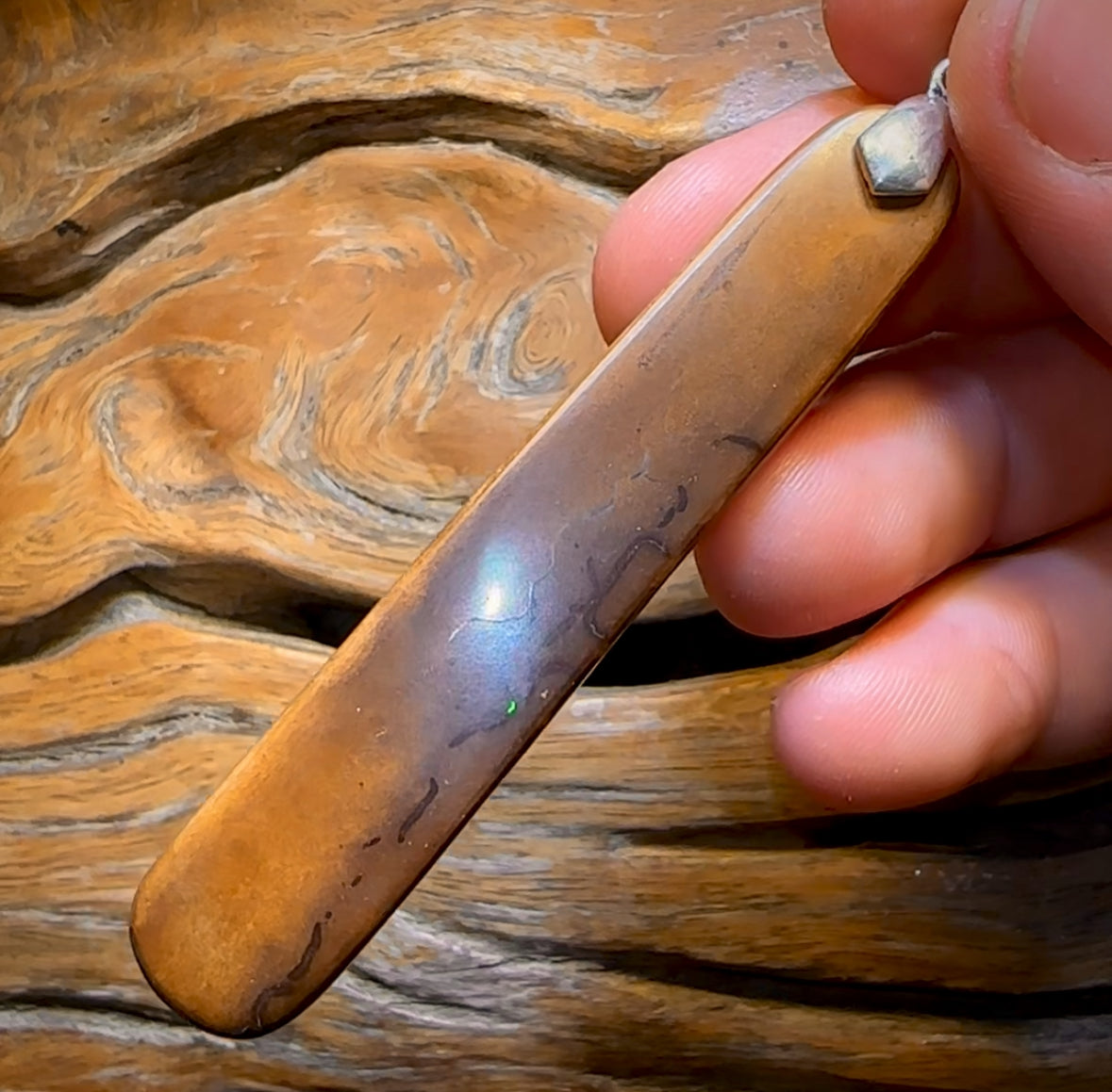 Huge Solid Queensland Boulder Opal Pendant Tribal Pattern with Free Bale fitting