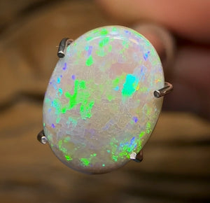 1.35cts - Solid Lightning Ridge Semi Black Opal - Opal Whisperers