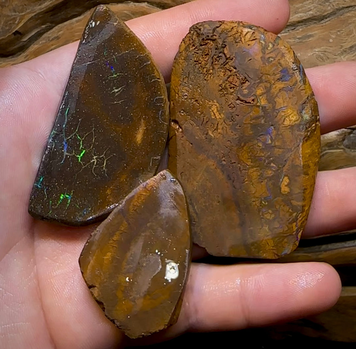 452.6cts- 3x Large Queensland Boulder Opal Rubs - Opal Whisperers