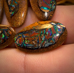 🔒36.3cts - 5x Tribal Queensland Boulder Opal Set