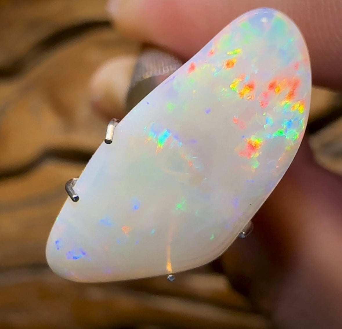 3.4cts - South Australian White Opal, Double Sided - Opal Whisperers