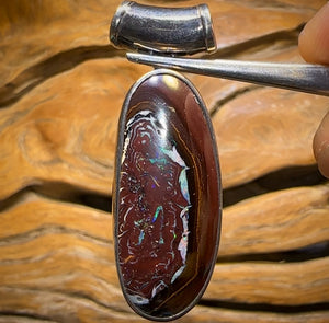 Sterling Silver - Tribal Boulder Opal UNISEX Pendant BARGAIN