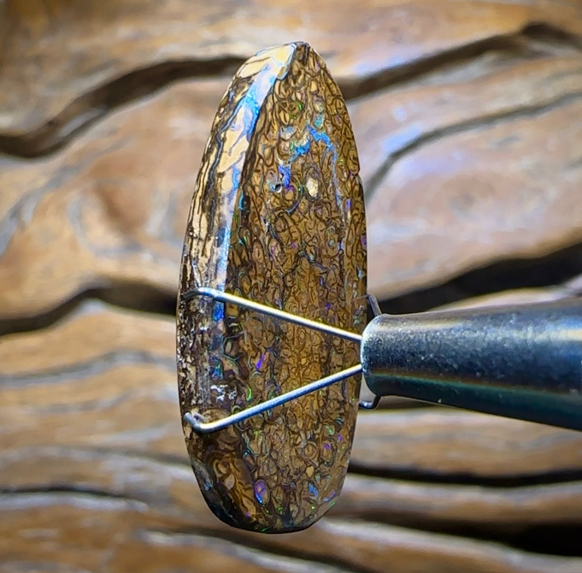 25.7cts - Electric Tan Tribal Australian Boulder Opal. Yowah Tribal - Opal Whisperers