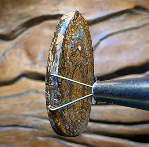 25.7cts - Electric Tan Tribal Australian Boulder Opal. Yowah Tribal - Opal Whisperers