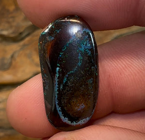 18cts - Solid Tribal Pattern Koroit Black Boulder Opal - Opal Whisperers