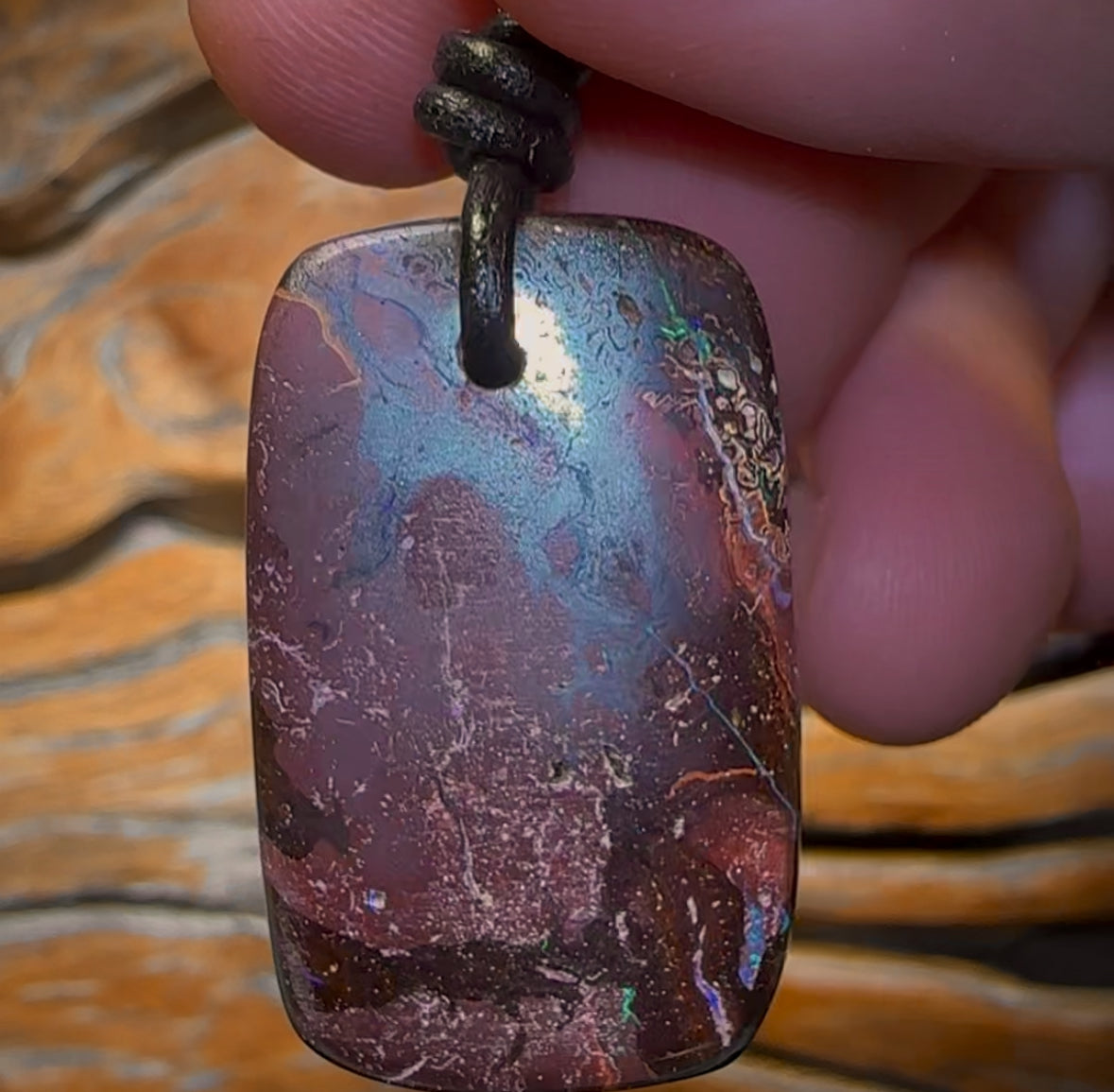 33 x 20mm - Drilled Australian Boulder Opal Necklace