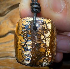 29 x 24mm - Awesome Tribal Drilled Australian Boulder Opal Necklace