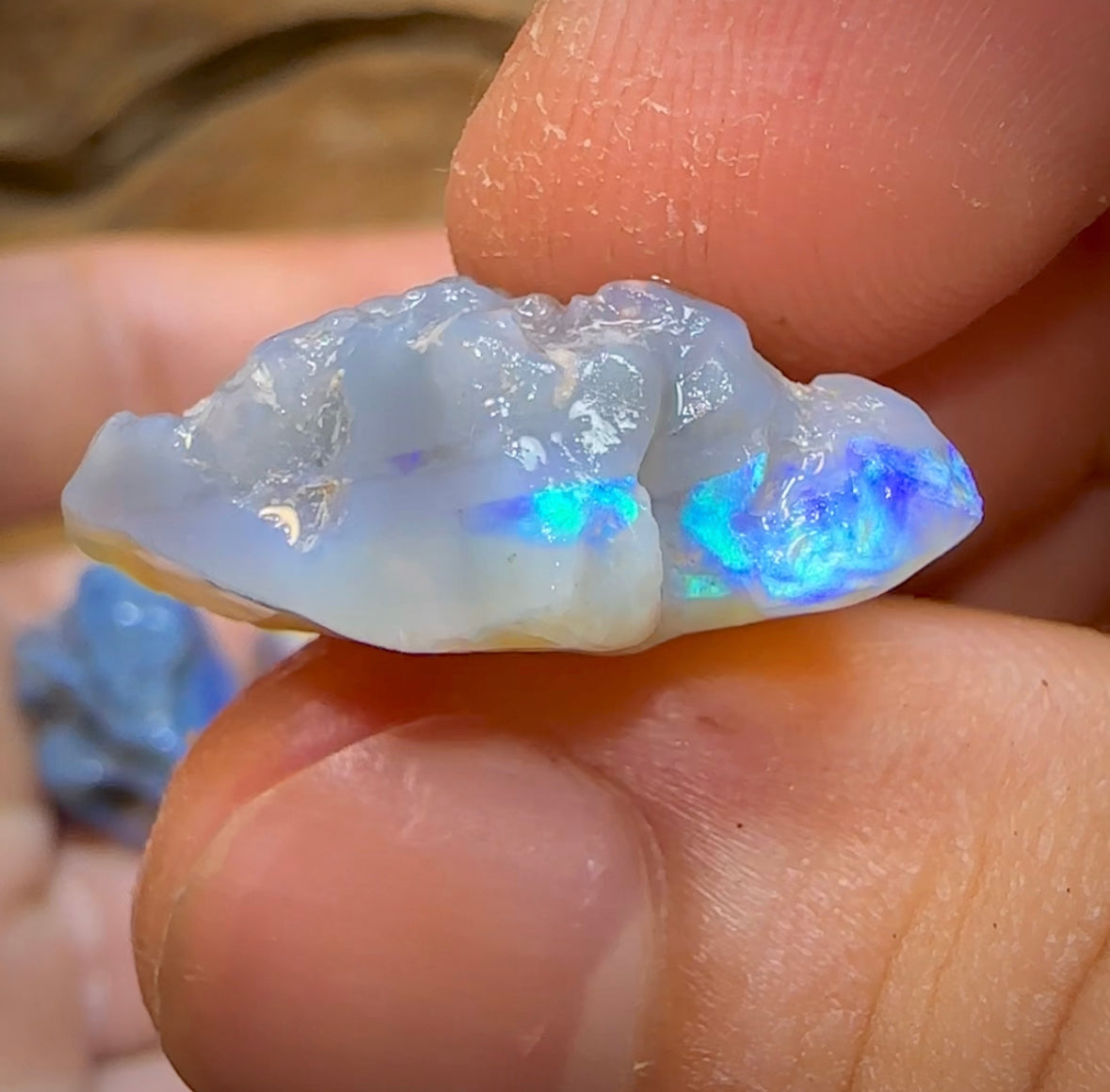 40.3cts - 3x Lightning Ridge Crystal and Dark Opal Rough - Opal Whisperers