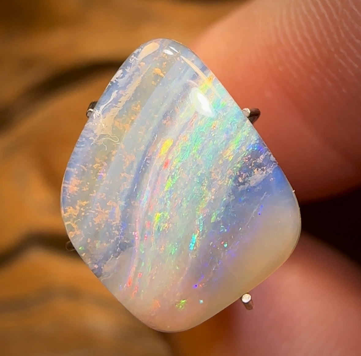 4.6cts - Queensland Boulder Seam Opal from Winton “Pastel Striations”