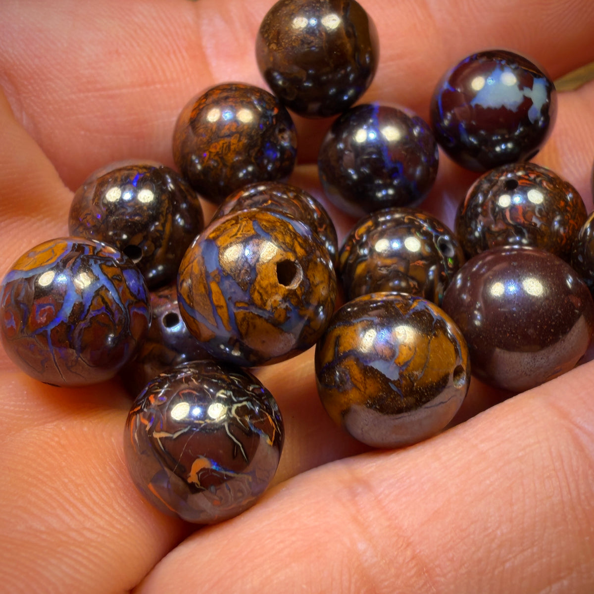 Drilled Boulder Opal Tribal Beads. BULK LISTING Multiple available