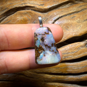 Solid Queensland Boulder Seam Opal Pendant