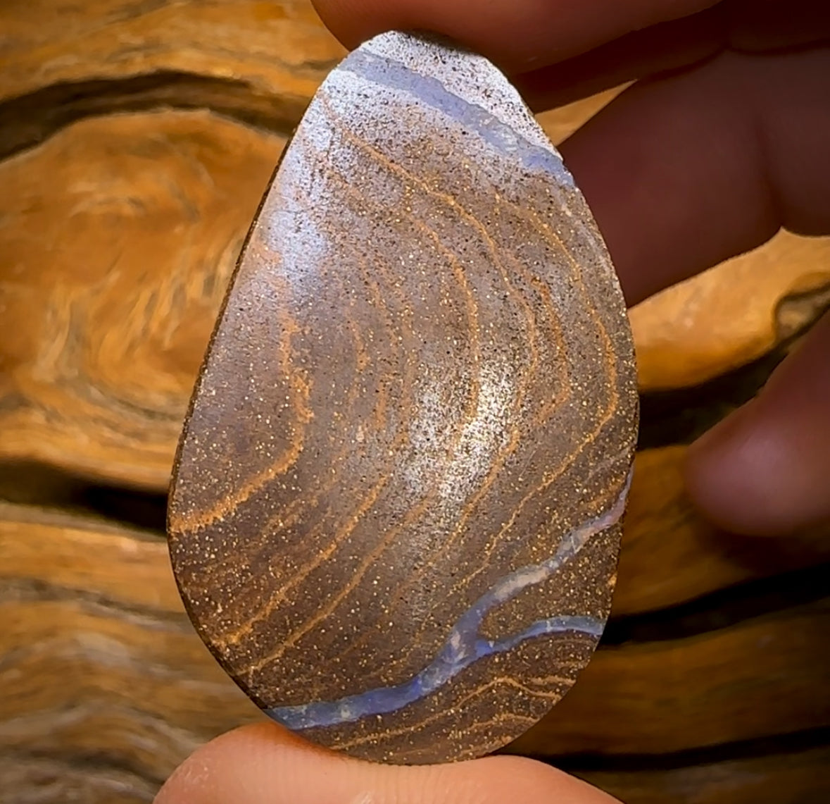 95.3cts - “Electric Current” Queensland Boulder Seam Opal. Heritage Collection