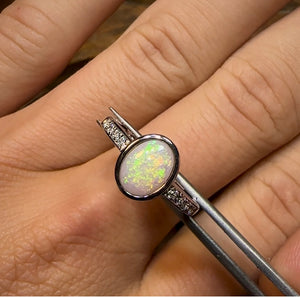 St. Silver - South Australian Crystal Opal Ring - Opal Whisperers