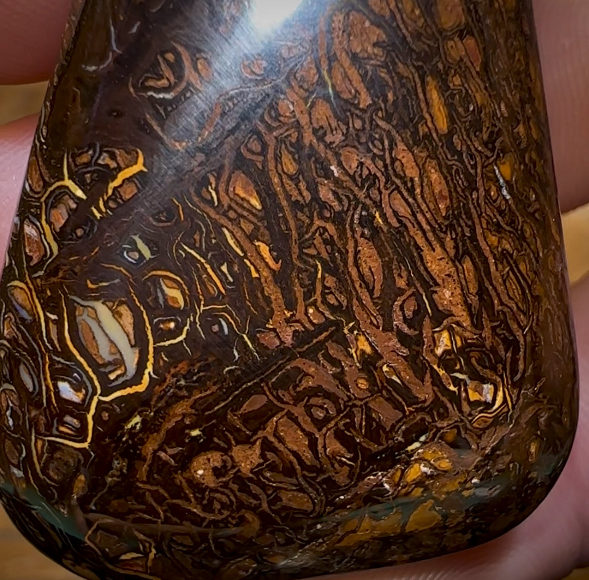 🔨 AUCTION 🔨 No Reserve 53 x 31mm - Drilled Boulder Opal Pendant w/ Eco Friendly Vegan Cord