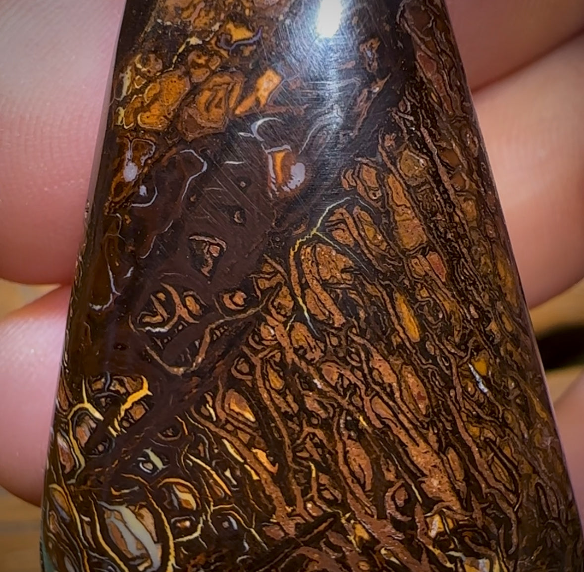 🔨 AUCTION 🔨 No Reserve 53 x 31mm - Drilled Boulder Opal Pendant w/ Eco Friendly Vegan Cord