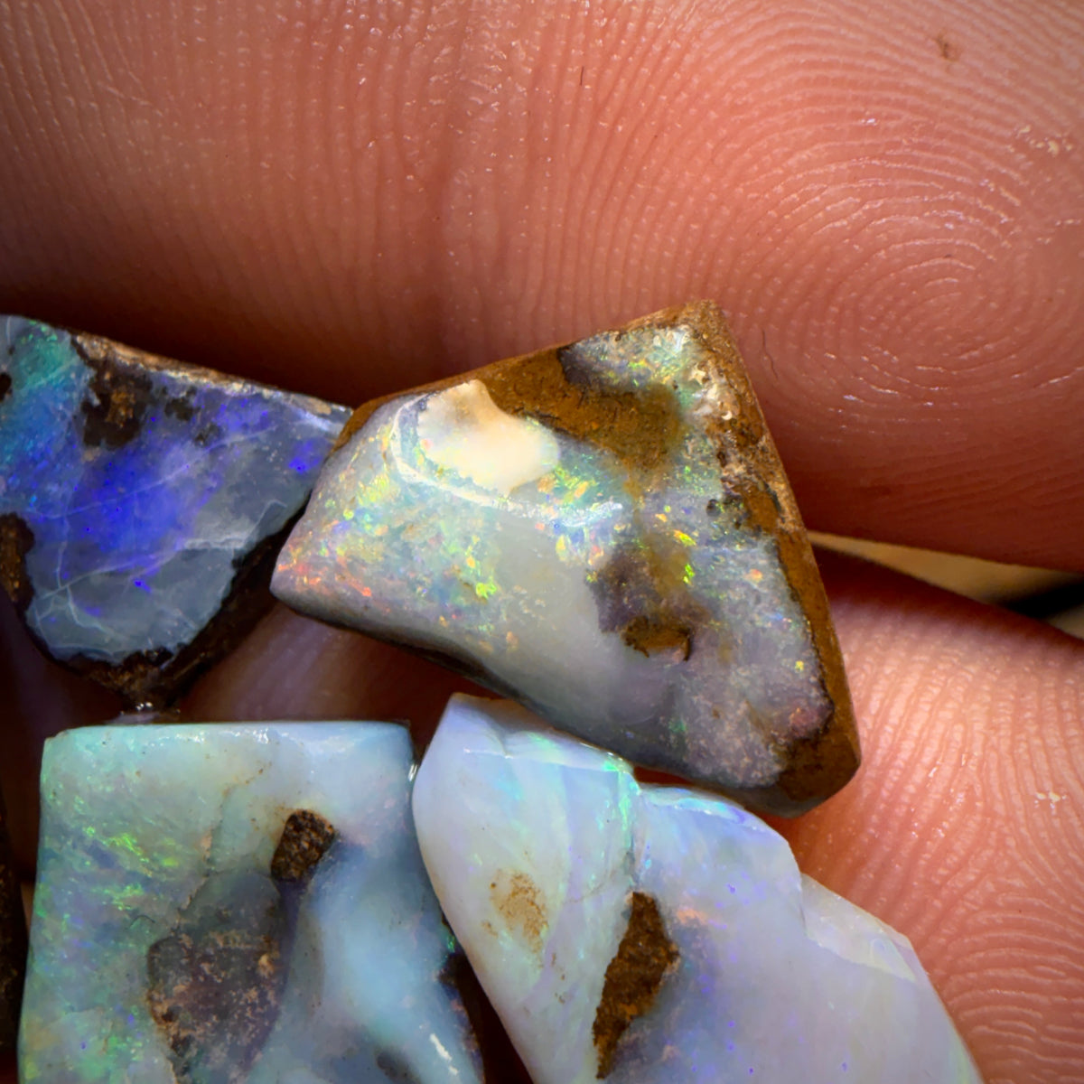 30.9cts - 5x Australian Boulder Seam Opal Rubs Parcel