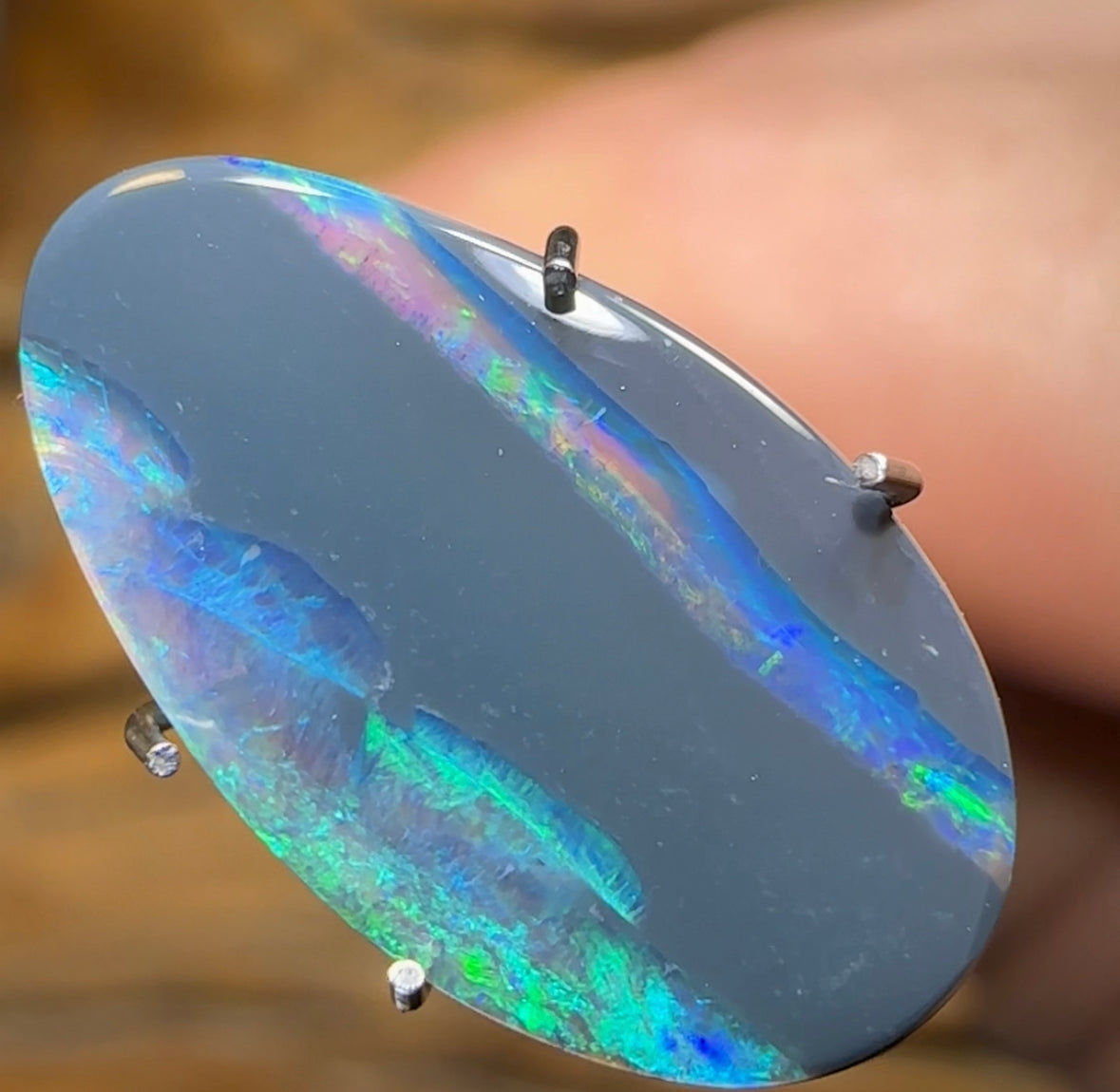 1.6cts - Australian Black Opal from Lightning Ridge “Black Landscspe” - Opal Whisperers