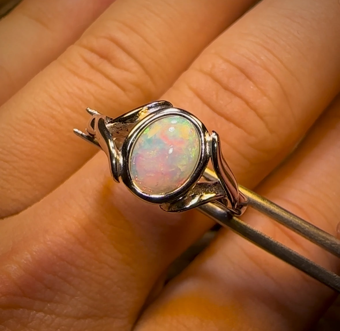 Top Quality Sterling Silver - South Australian Crystal Opal Ring