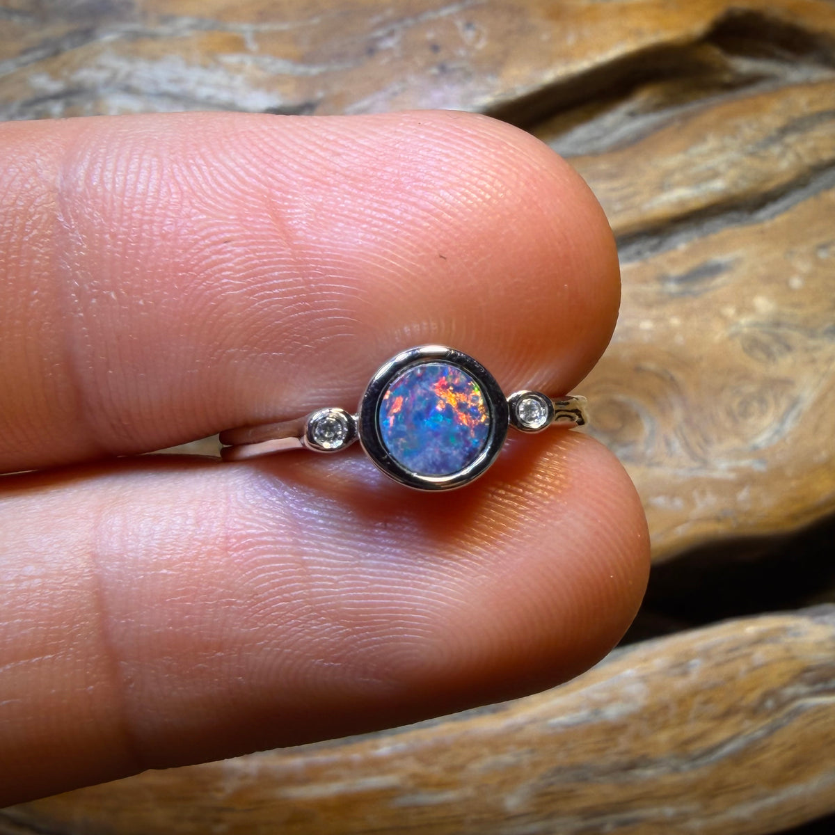 Sterling Silver - Queensland Boulder Opal Doublet Ring