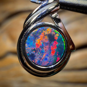 Sterling Silver - Queensland Boulder Opal Doublet Pendant