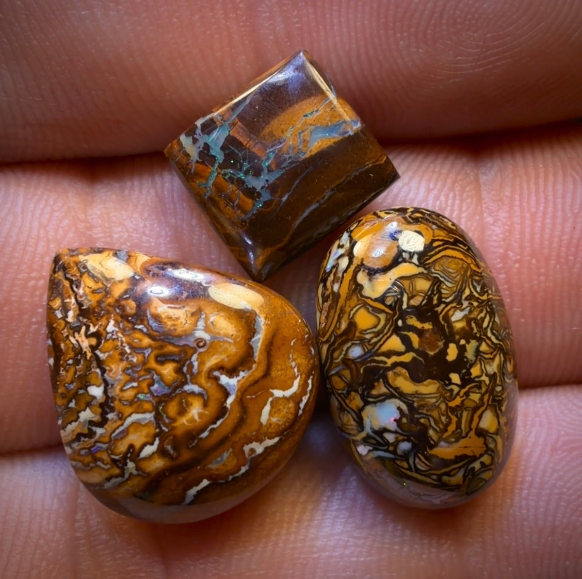 29.9cts - 3x Queensland Boulder Opal’s. Wholesale Dealers Parcel