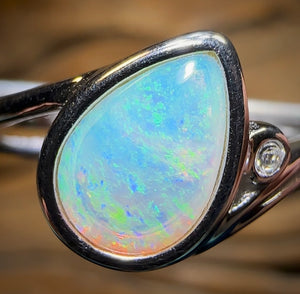 Sterling Silver - South Australian Crystal Opal Ring - Opal Whisperers