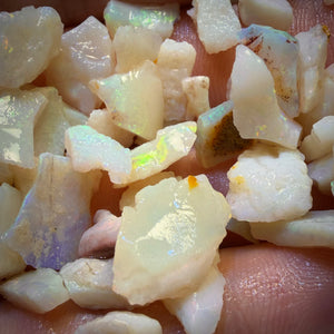 80.5cts - 56x South Australian White Opal Rough Chips Parcel
