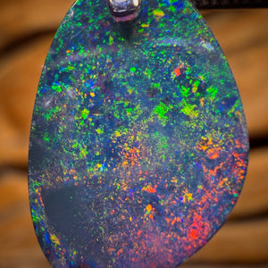 Sterling Silver - Pure Simplicity! Queensland Boulder Opal Doublet Pendant Unisex
