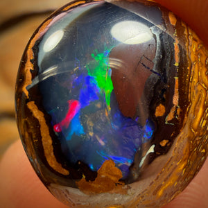 18.4cts - Super Rare Black Yowah Nut Crystal Centre Opal. Australian Boulder Opal