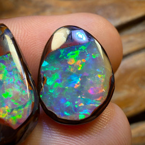 “Set in Stone” - Private Collector Acquisition- “The Quintessential” 21.9cts - Yowah Nut Crystal Centre Opal Pair