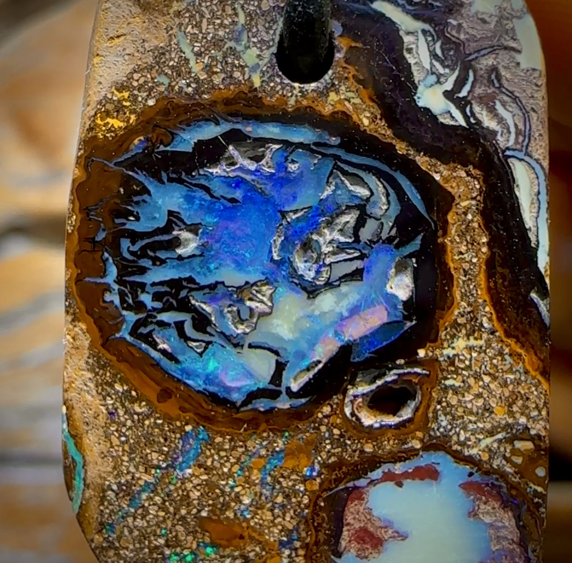 32 x 21mm - Drilled Yowah Nut Kernel Opal Necklace