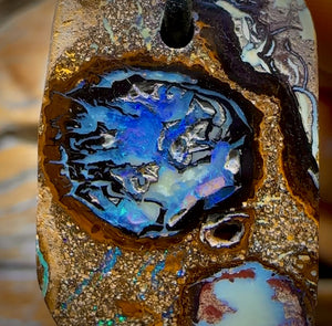 32 x 21mm - Drilled Yowah Nut Kernel Opal Necklace