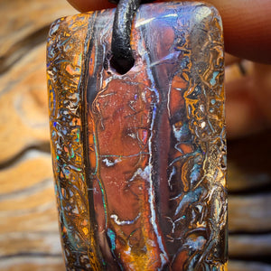 33 x 20mm - Drilled Tribal Queensland Boulder Opal Necklace