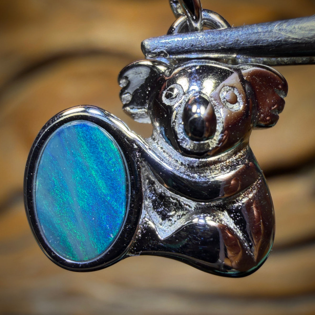 Sterling Silver - Australian Boulder Opal Doublet Pendant