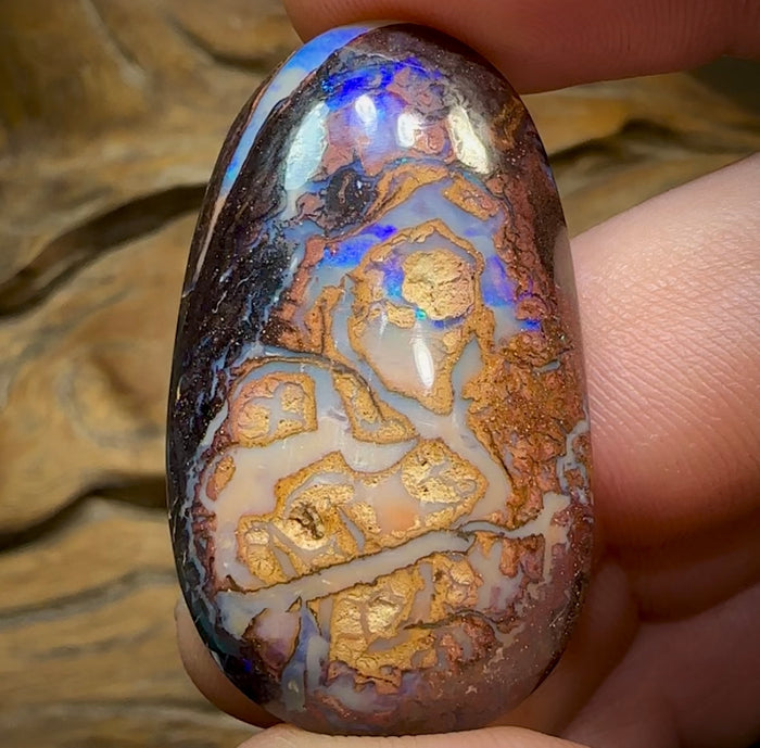 53.2cts - Australian Boulder Opal. Aquatic Pattern - Opal Whisperers