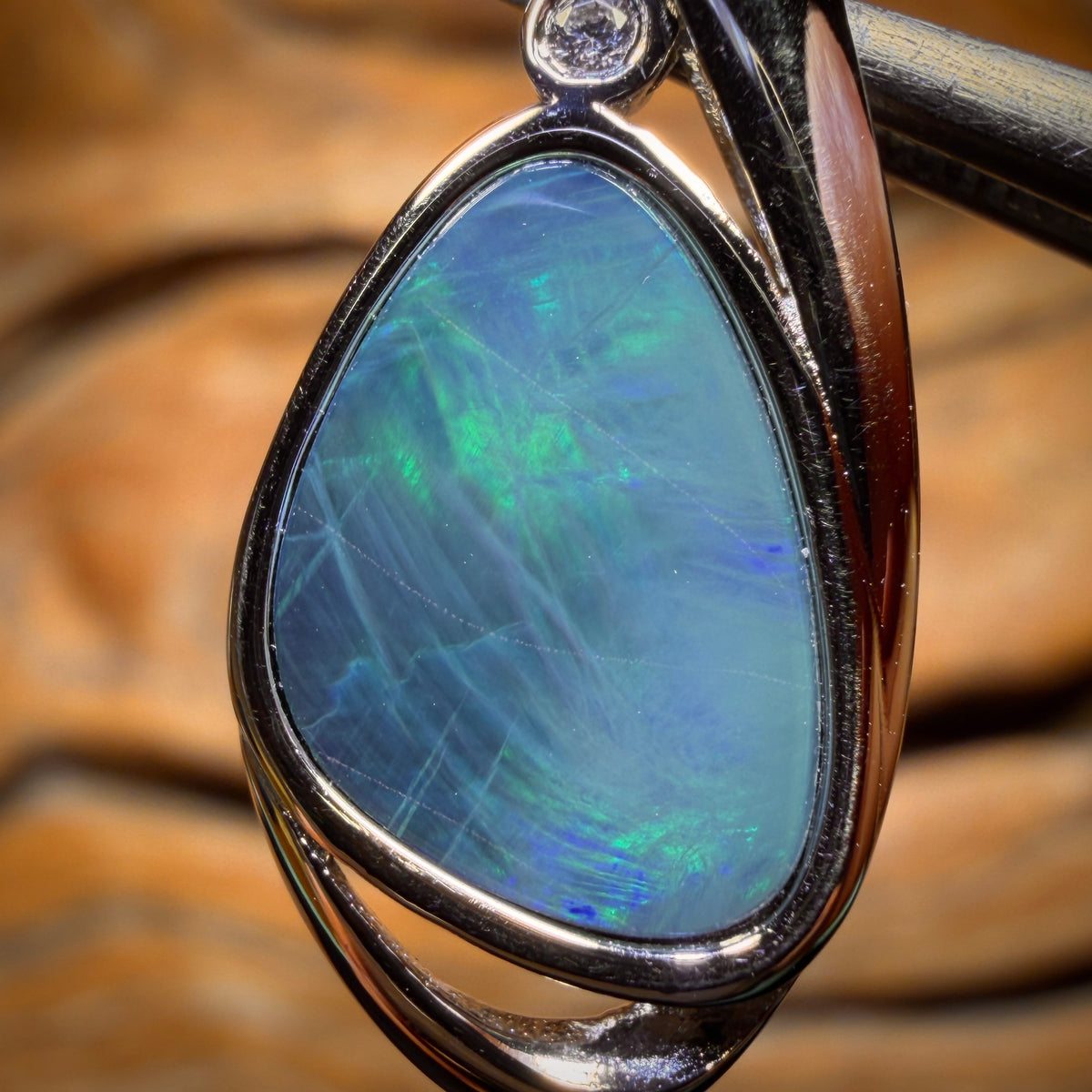 BARGAIN CARD! LARGE Sterling Silver - Queensland Boulder Opal Doublet Pendant