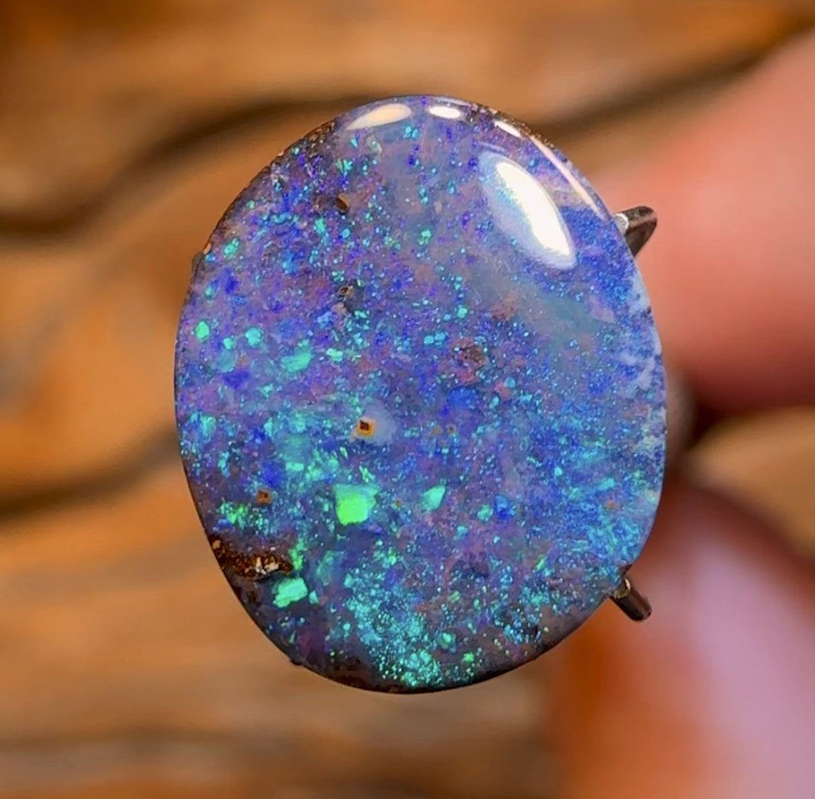 3.9cts - Queensland Boulder Opal from Winton. Pinfire Pattern - Opal Whisperers