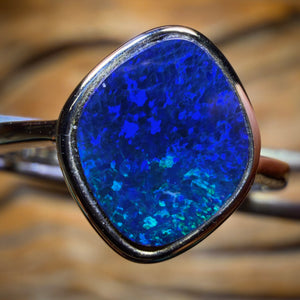 Sterling Silver - Queensland Boulder Opal Doublet Ring