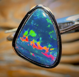Sterling Silver - Queensland Boulder Opal Doublet Ring