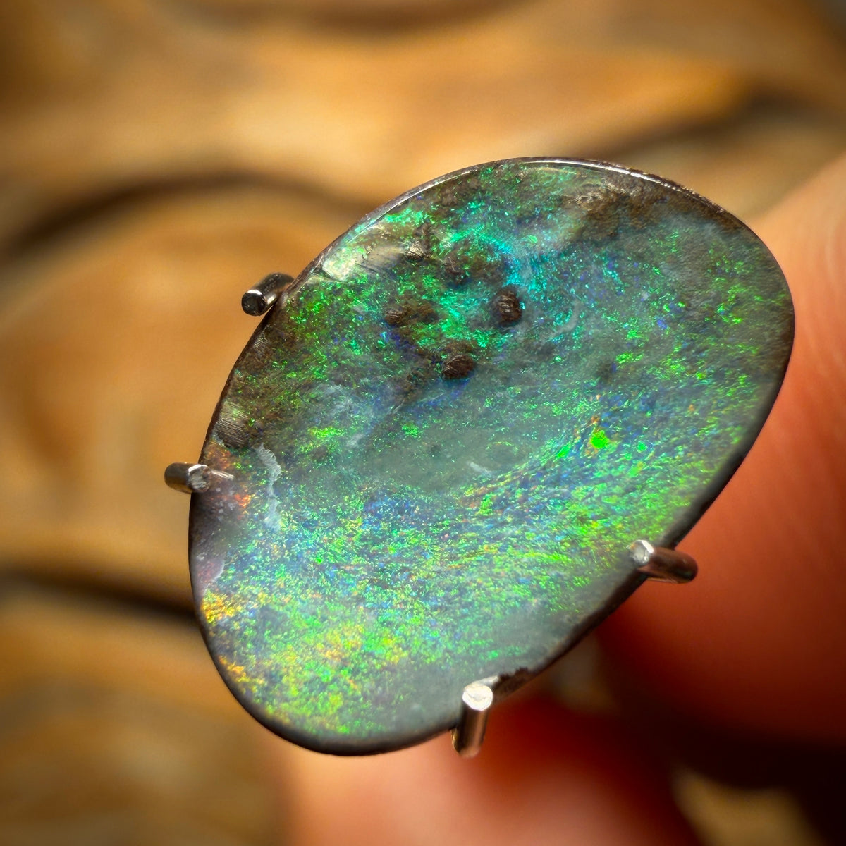 2.1cts - Queensland Boulder Seam Opal. Australian Opal Half Price Bargain
