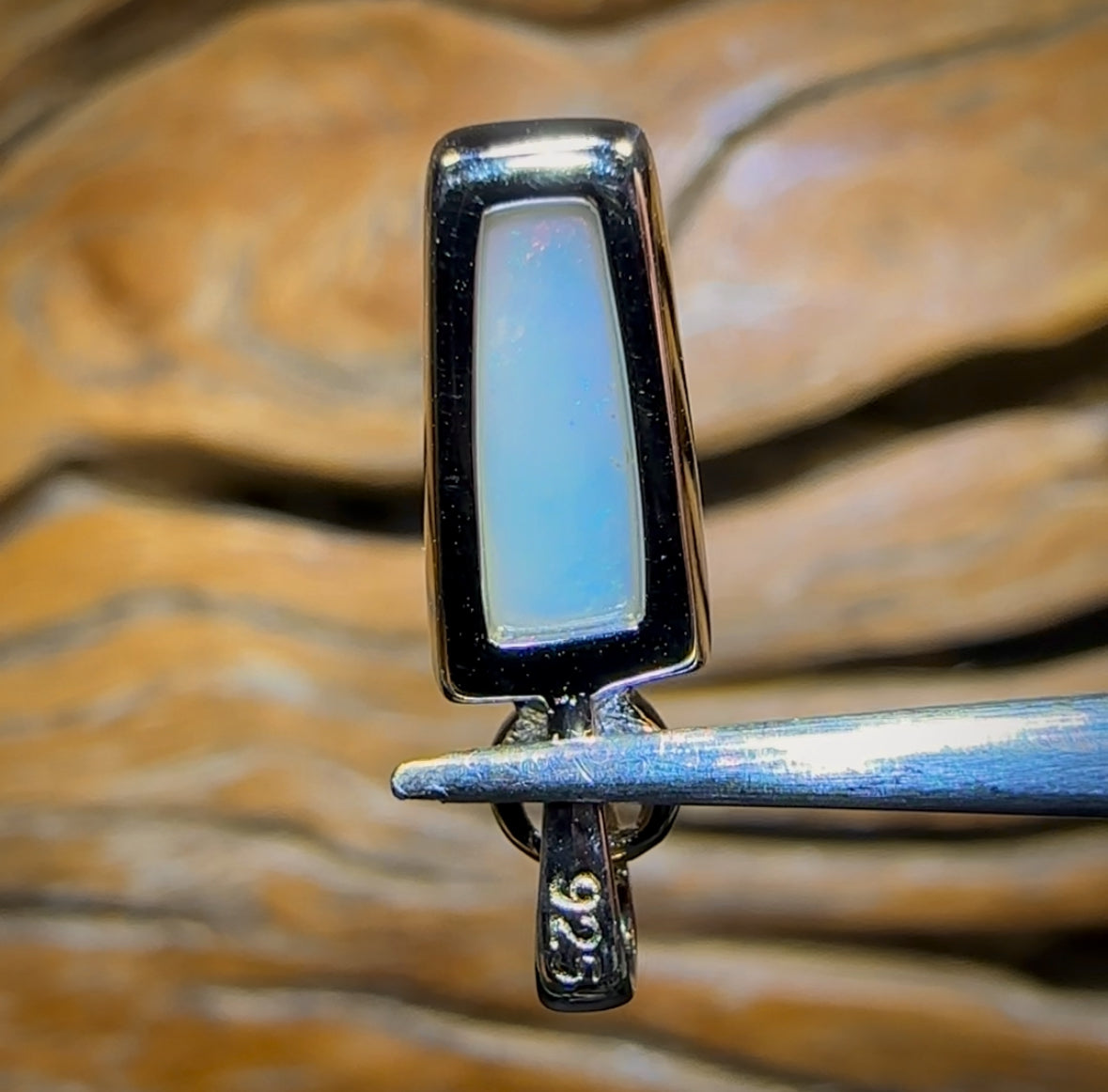 Sterling Silver - Solid South Australian White Opal Pendant