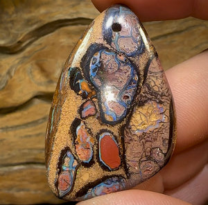 49 x 30mm - Kernel Conglomerate Drilled Australian Boulder Opal Necklace