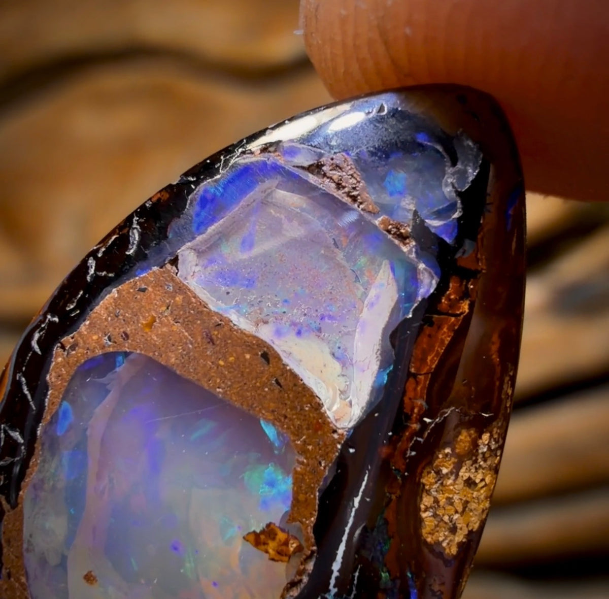 18.9cts - Yowah Nut Crystal Centre Opal. Australian Boulder Opal