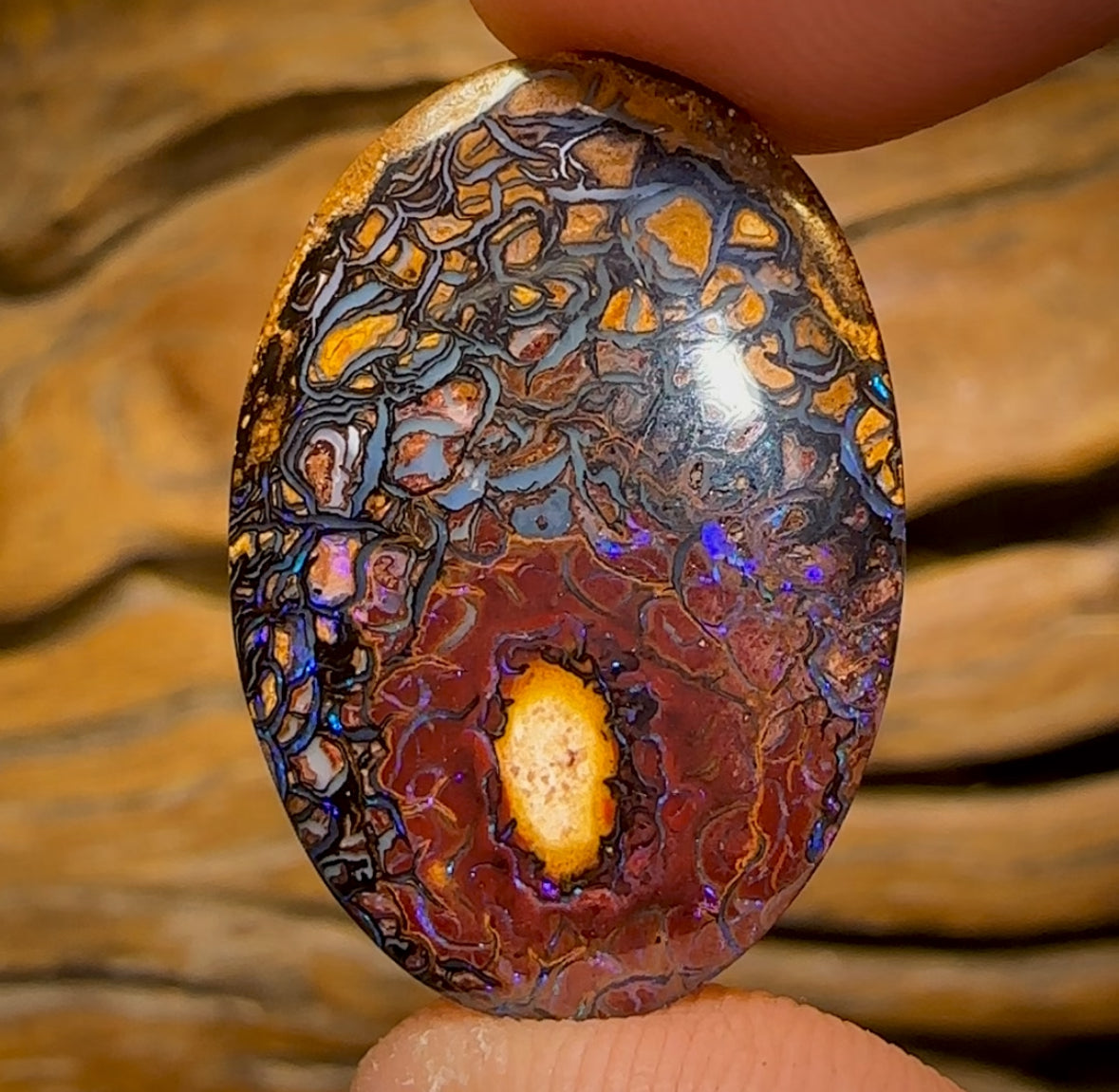16.2cts - Tribal Australian Boulder Opal from Yowah. Double Sided
