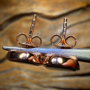 “Striation Magic” Sterling Silver Rose Gold Plated - Australian Boulder Opal Doublet Stud Earrings
