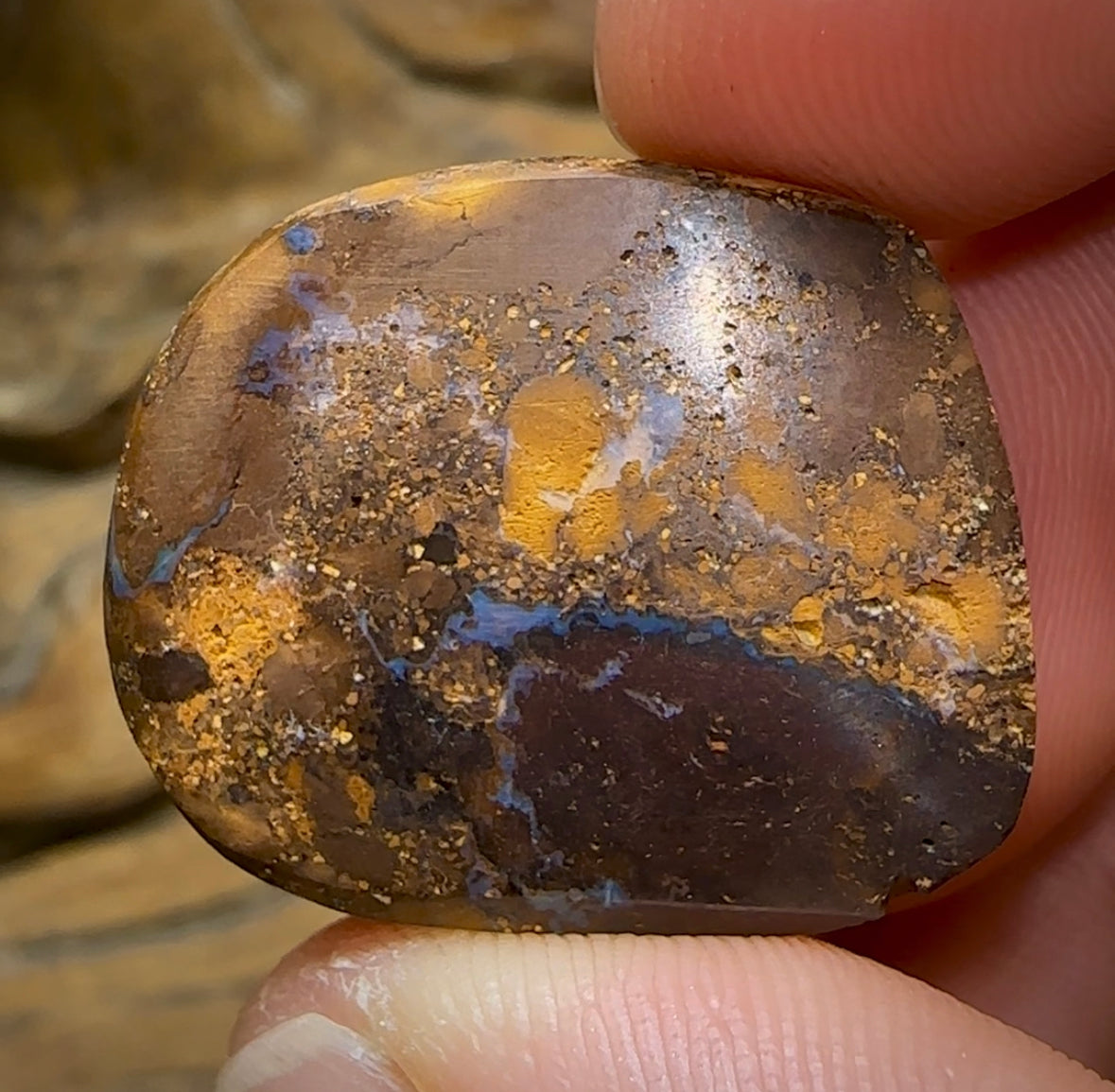 50.3cts - Tribal Australian Boulder Opal. Aquatic Pattern - Opal Whisperers