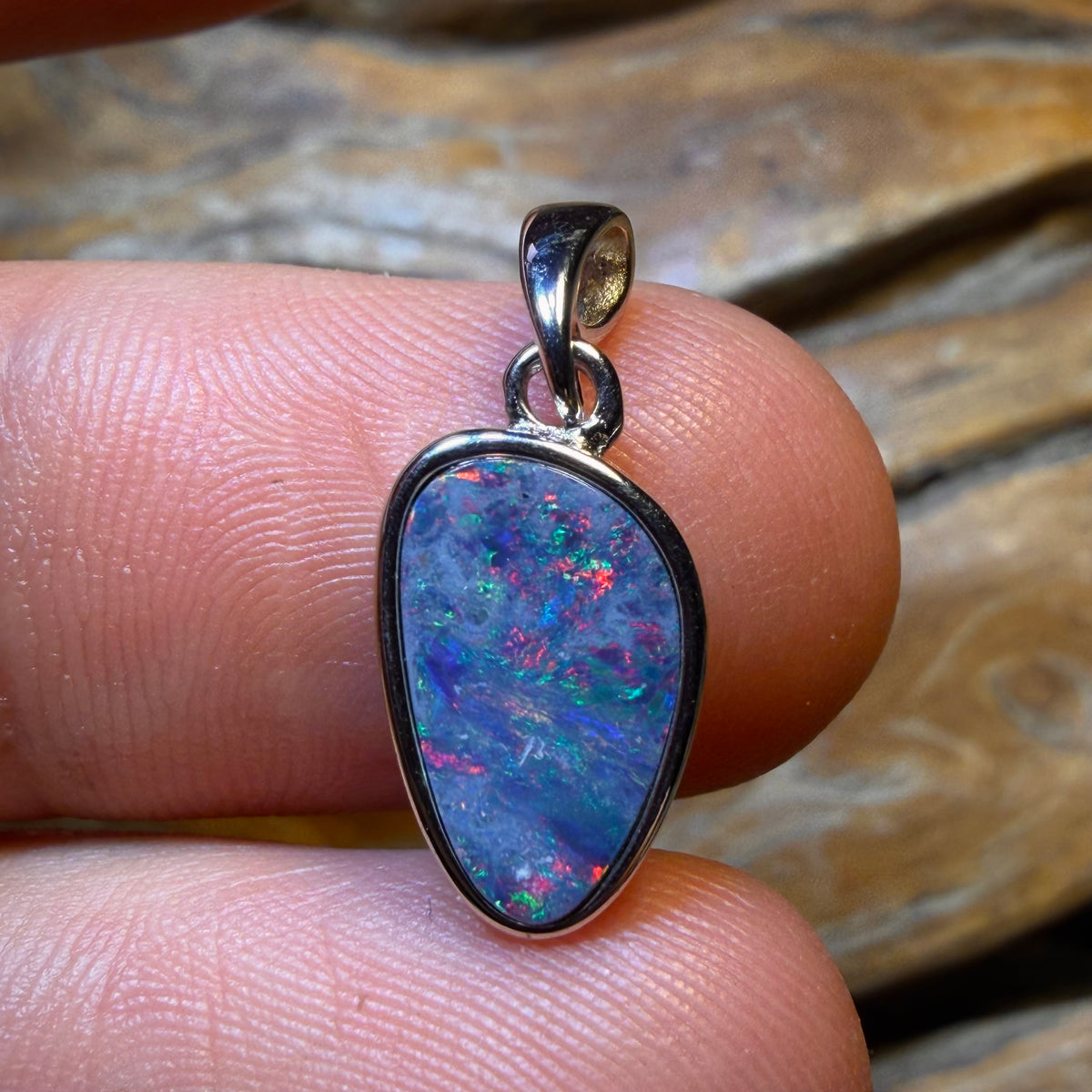 HDW Sterling Silver - Queensland Boulder Opal Doublet Pendant