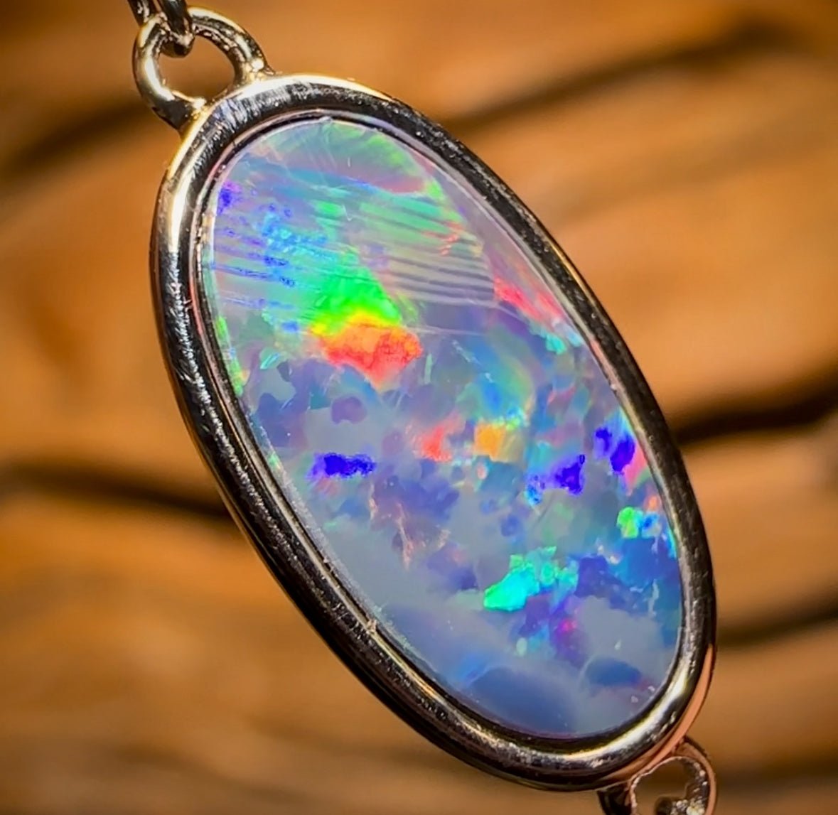 Sterling Silver - Australian Boulder Doublet Opal Bracelet