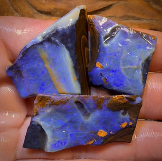 🔒 Collection « J'ai le blues » 175,3 ct - 3 opales brutes australiennes Boulder Seam (lot de 3)