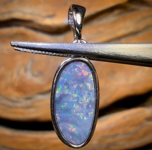 Sterling Silver - Queensland Boulder Opal Doublet Pendant
